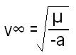 formula for Hyperbolic excess velocity