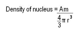 formula of density of a nucleus
